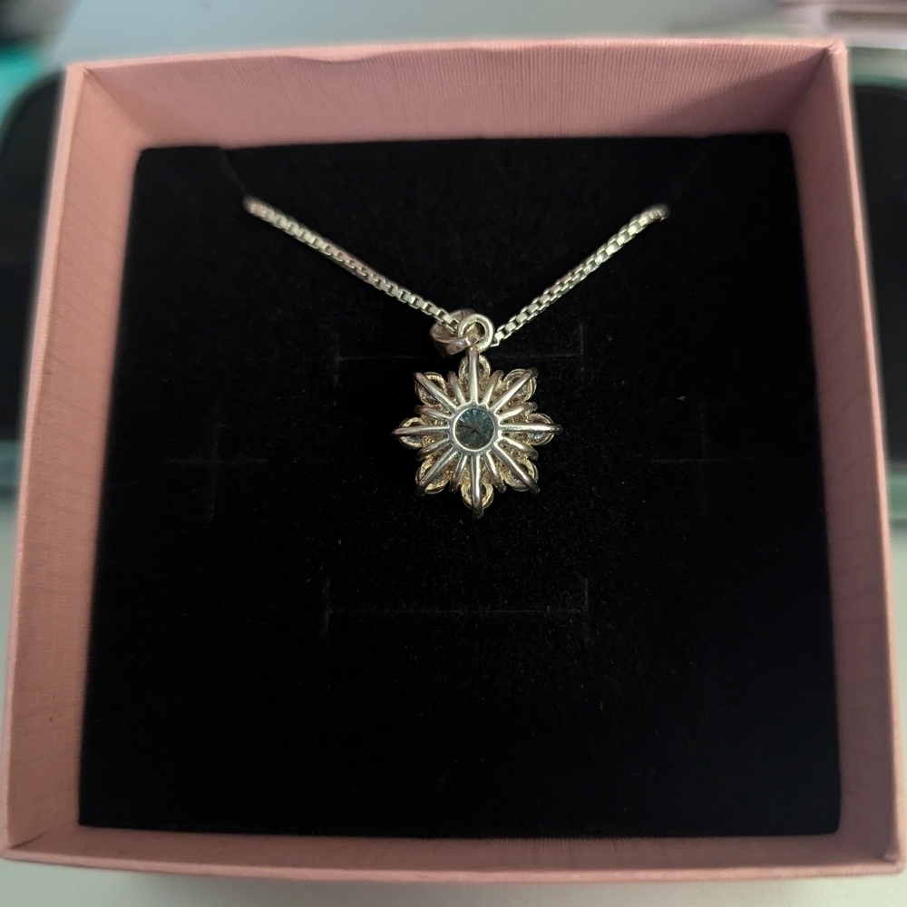 Topaz and Moissanite Sterling Silver Necklace - Picture 2 of 2
